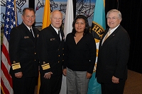 Left to Right: Dr. Charles Grim, Douglas Peter,  IHS Employee, and Robert McSwain