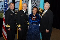 Left to Right: Dr. Charles Grim, Douglas Peter, Lenajean Morgan, and Robert McSwain