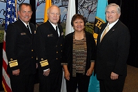 Left to Right: Dr. Charles Grim, Douglas Peter,  IHS Employee, and Robert McSwain