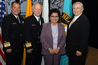 Left to Right: Dr. Charles Grim, Douglas Peter, Alta Singer, and Robert McSwain