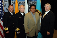 Left to Right: Dr. Charles Grim, Douglas Peter,  IHS Employee, and Robert McSwain