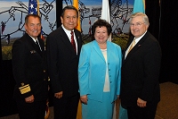 Left to Right: Dr. Charles Grim,   Mr. John Daugherty, Jr., Mary Angela Kihega, and Robert McSwain
