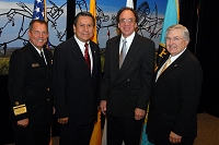 Left to Right: Dr. Charles Grim,   Mr. John Daugherty, Jr., James Lewis, D.O., and Robert McSwain