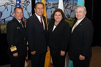 Left to Right: Dr. Charles Grim,   Mr. John Daugherty, Jr., Bradah Littlefield and Robert McSwain