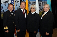 Left to Right: Dr. Charles Grim,   Mr. John Daugherty, Jr., Carol Saupitty and Robert McSwain
