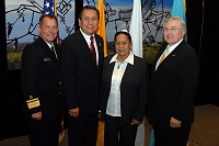 Left to Right: Dr. Charles Grim,   Mr. John Daugherty, Jr., LaVerna Tahsequah and Robert McSwain