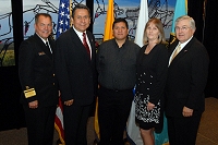 Left to Right: Dr. Charles Grim,   Mr. John Daugherty, Jr., Phillip Talamasy, Shirl Eastep, and Robert McSwain