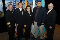 Left to Right: Dr. Charles Grim,   Mr. John Daugherty, Jr., Bradah Littlefield, Bert Robison, and Robert McSwain