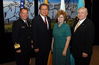 Left to Right: Dr. Charles Grim,   Mr. John Daugherty, Jr., Marge Burton, and Robert McSwain