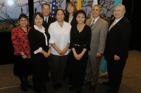 Left to Right: IHS Employee,  IHS Employee, Dr. Charles Grim, IHS Employee,  IHS Employee, IHS Employee, Don Davis, and Robert McSwain