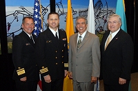 Left to Right: Dr. Charles Grim,  CDR Ron West, Don Davis, and Robert McSwain