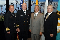 Left to Right: Dr. Charles Grim,  CDR Tom Gaulke, Don Davis, and Robert McSwain
