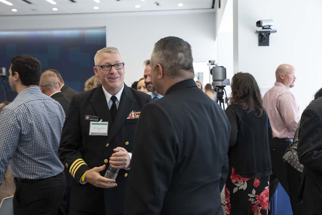Pre-Ceremony - CDR Chistian Guess and RADM Michael Weahkee