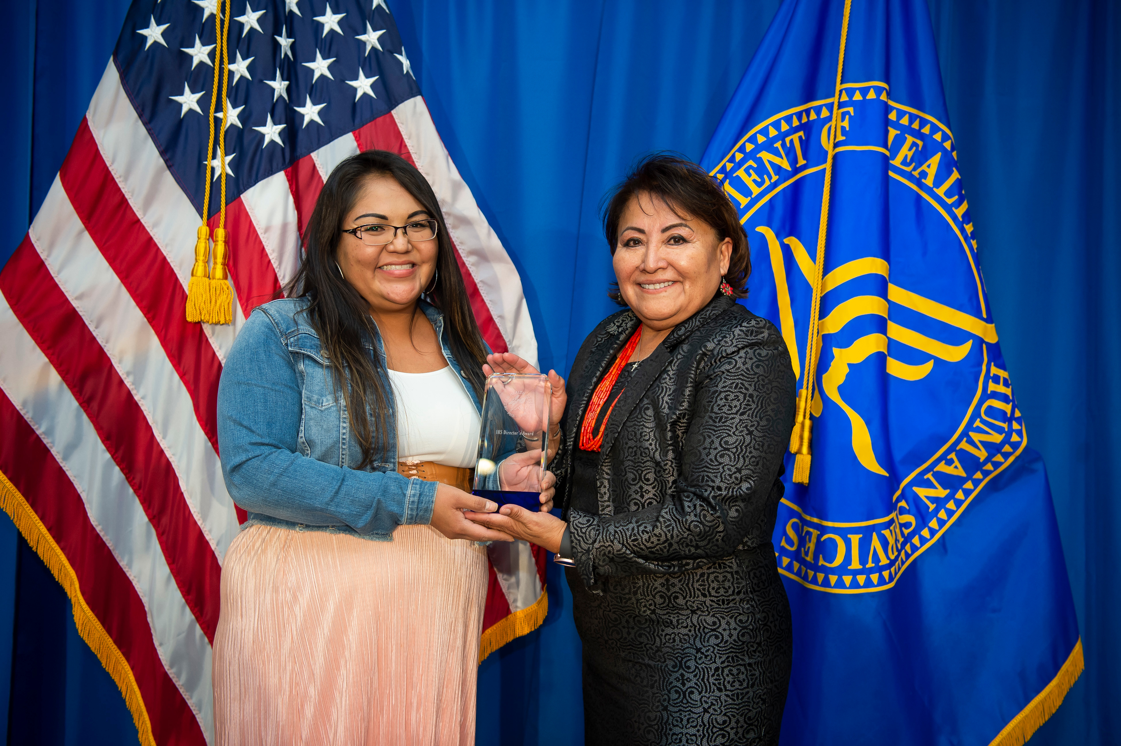 Pandemic Heroism - Team Category - Tracey Yazzie receiving on behalf of Chinle SU Mass Vaccination Team (Navajo)