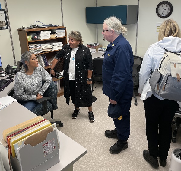 IHS Director Roselyn Tso and HHS Assistant Secretary of Health Adm. Rachel Levine visiting with Maniilaq leadership and staff