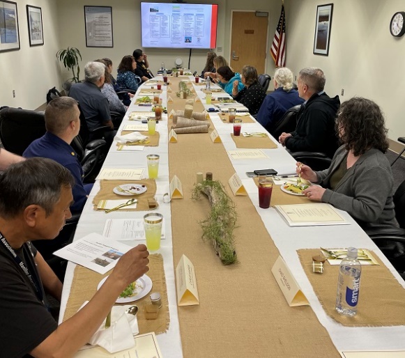 IHS Director Roselyn Tso and HHS Assistant Secretary of Health Adm. Rachel Levine visiting with Maniilaq leadership and staff