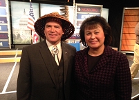 Thumbnail - clicking will open full size image - Brian Cladoosby, NCAI President, and Dr. Yvette Roubideaux, IHS Director at the NCAI State of Indian Nations 2014 Address