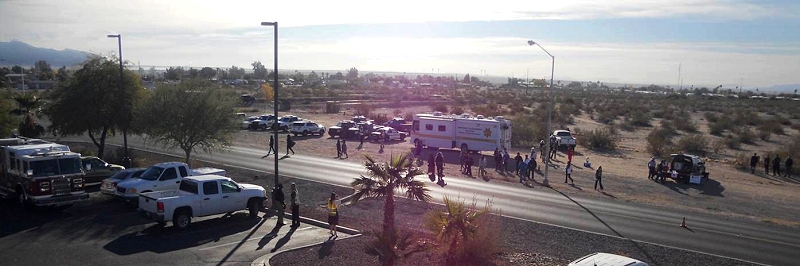 View of Arizona's first local, multi-agency emergency preparedness exercise in Parker, Arizona.