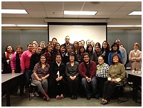 Thumbnail - clicking will open full size image - Dr. Roubideaux meets with students attending the Johns Hopkins Center for American Indian Health's Winter session.