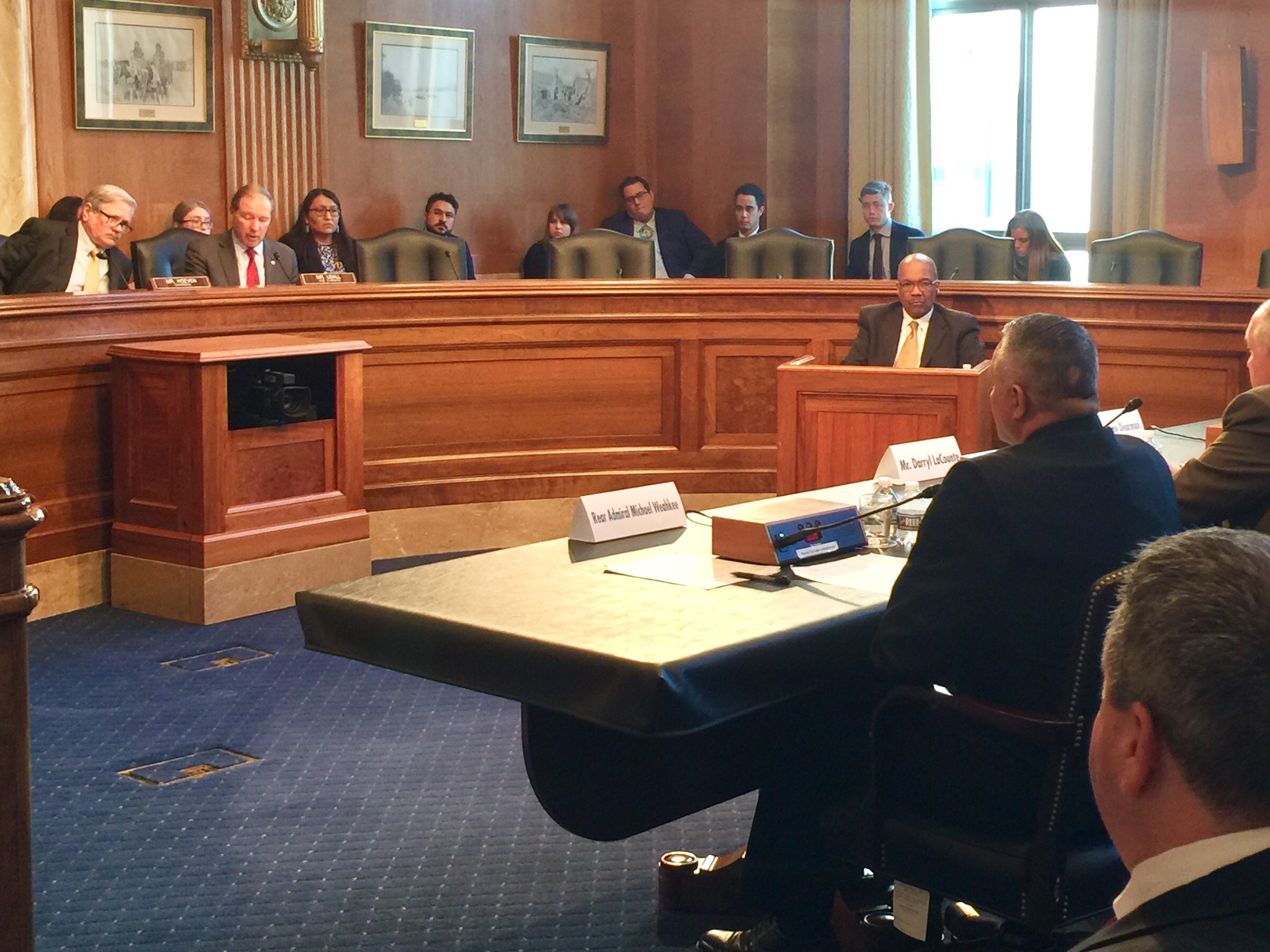 Rear Adm. Michael Weahkee, IHS principal deputy director, testifies before the Senate Committee on Indian Affairs in Washington, D.C., March 12, 2019.