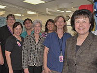 Thumbnail - clicking will open full size image - Secretary Sebelius and Dr. Roubideaux in the Gallup Indian Medical Center ER