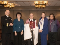 Thumbnail - clicking will open full size image - Former IHS Director, Dr. Everett Rhoades receiving Carole Anne Heart Award