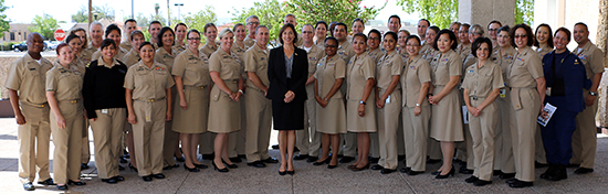 Acting Assistant Secretary for Health, Karen DeSalvo, MD (center), stands with PIMC Commissioned Corps officers.