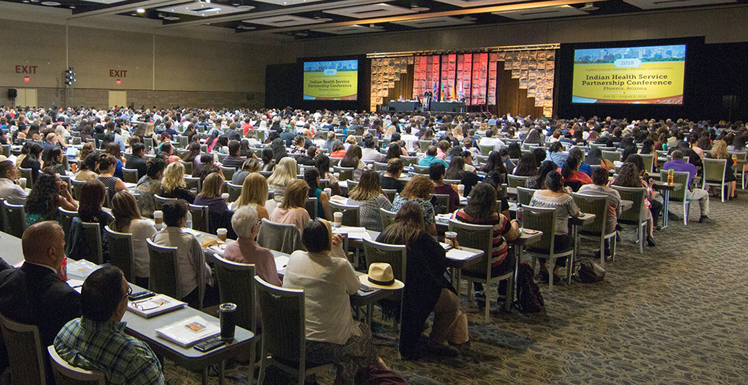 Attendees receive IHS updates during the General session of the 2018 Partnership Conference, Phoenix, Ariz., July 31, 2018