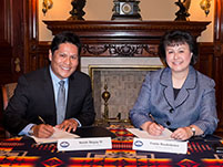 Thumbnail - clicking will open full size image - Notah Begay III and Dr. Yvette Roubideaux