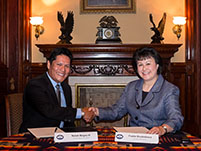 Thumbnail - clicking will open full size image - Notah Begay III and Dr. Yvette Roubideaux
