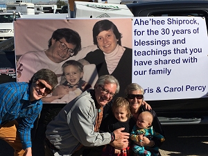 Dr. Percy, a much beloved family medicine doctor at the Northern Navajo Medical Center, was the Grand Marshal for the 105th Northern Navajo Nation Fair parade. Shown here with his wife, son and grandchildren.