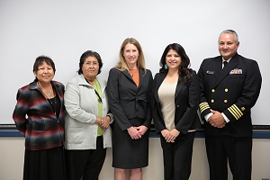 The formal presentation included remarks from (left to right): L. HoMana Pawiki, U.S. Department of Veterans Affairs; Lillian Celaya, health supervisor for the San Lucy Village of the Tohono O'odham Nation; Melissa Stafford Jones, regional director for the HHS Region IX; Dr. Rose Weahkee, director for field operations, Phoenix Area Indian Health Service; and CAPT Michael Weahkee, chief executive officer, Phoenix Indian Medical Center.