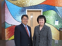 Thumbnail - clicking will open full size image - Alaska Area Director, Christopher Mandregan, Jr. and IHS Director, Dr. Yvette Roubideaux 