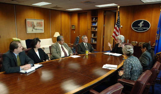 Tribal leaders meet with HHS Secretary Sebelius in her office