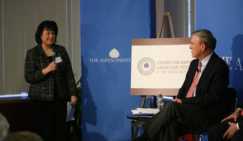 Dr. Roubidueax speaking at the Aspen Institute