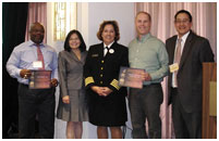 Thumbnail - clicking will open full size image - IHS Drs. Karol, Avery, and Ignace present certificates to IPC3 participants from Riverside San Bernardino County Indian Health and K?IMA:W Medical Center