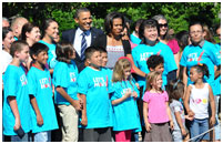Thumbnail - clicking will open full size image - Group photo with President and First Lady Obama