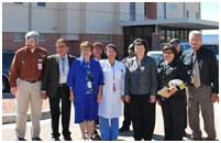 Thumbnail - clicking will open full size image - Dr. Roubideaux meets staff at the Gallup Indian Medical Center