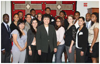 Thumbnail - clicking will open full size image - Dr. Roubideaux with the Barbara Jordan Health Policy Scholars