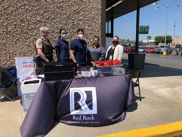 Clinton Service Unit, Red Rock Behavioral Health Services, and Custer County Sherriff’s Office staff hosting a Drug Take Back Day event on April 22, 2023.