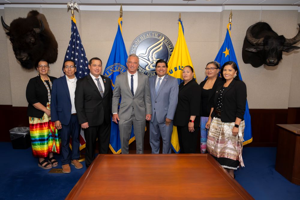 Tribal leaders with Senior Advisor to HHS Secretary, Mark Cruz and HHS Secretary Robert Kennedy