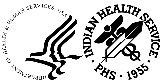 Logo for Department of Health and Human Services and logo for Indian Health Service