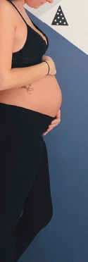 side view of a pregnant woman