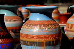 colorful pots