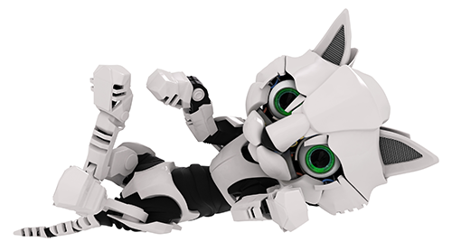 robot cat looking cute