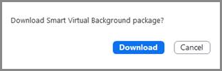 Prompt to download Virtual Background package