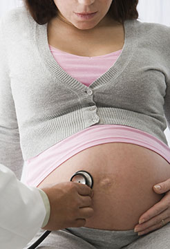 Pregnant woman getting checkup