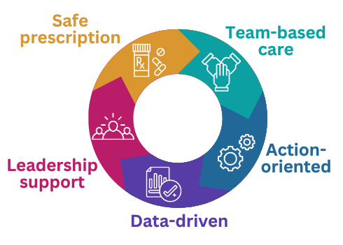 Team-based care: safe prescription, leadership support, data-driven, action oriented