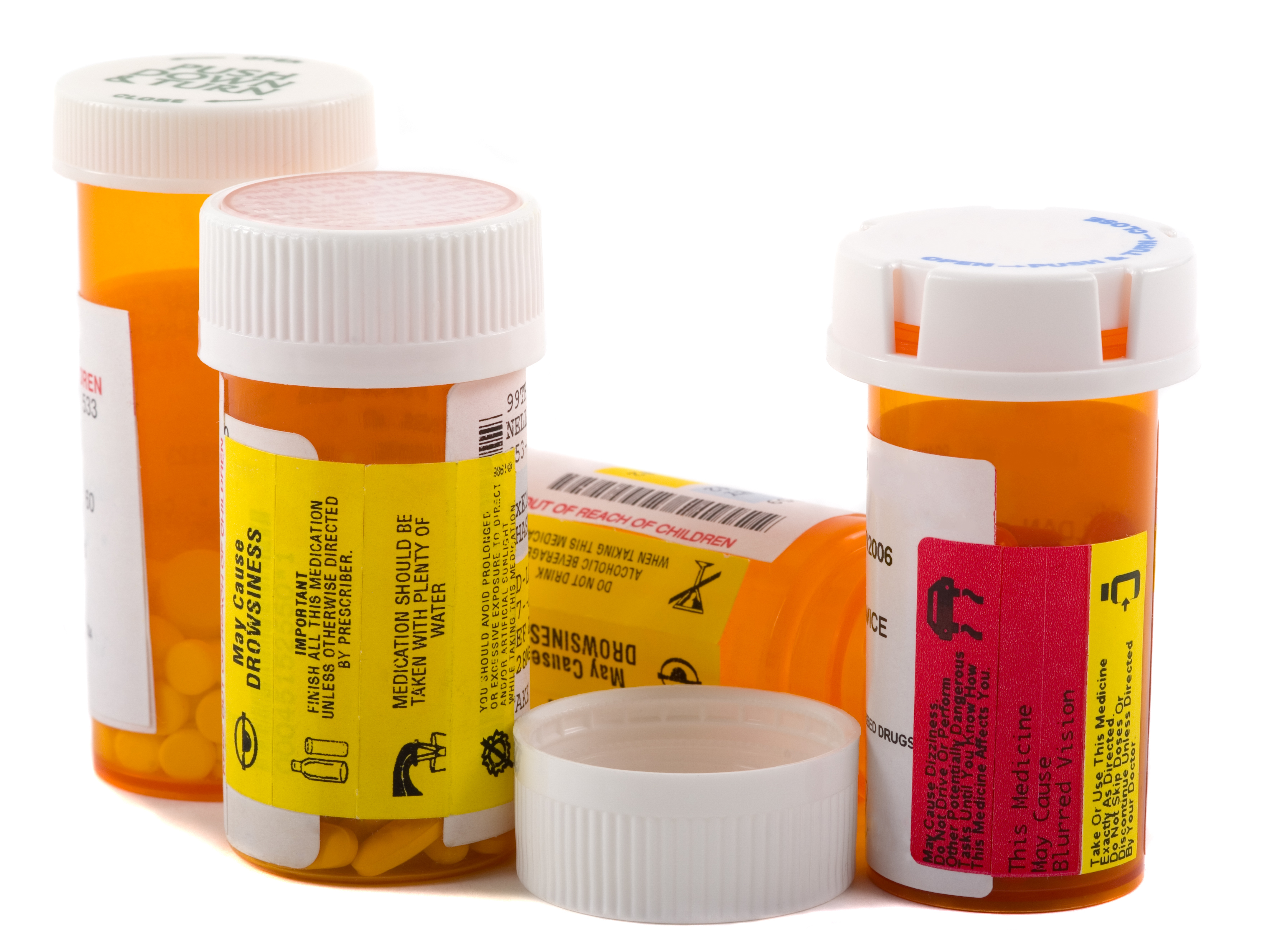Different bottles of prescription medications