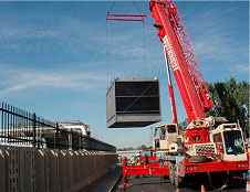 crane lifting cooling tower